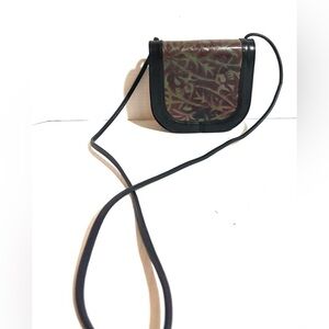 Roberto. Vascon Stylish Black and Brown Leather crossbody Women's Bag